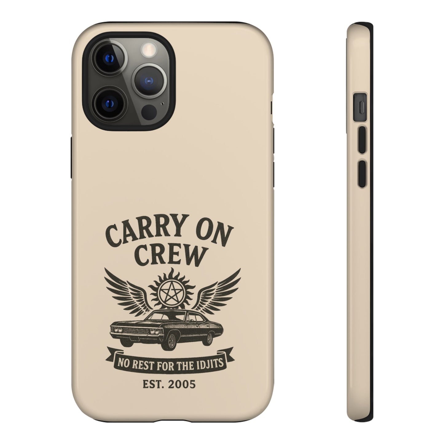 Carry On Crew Glossy Tough Phone Case - Supernatural Fan Design | Protective Cover