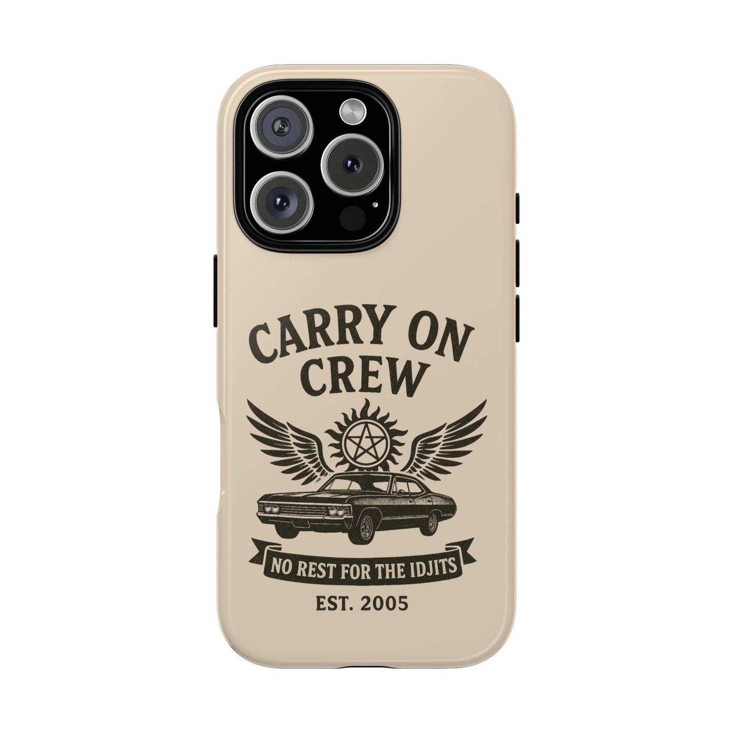 Carry On Crew Glossy Tough Phone Case - Supernatural Fan Design | Protective Cover