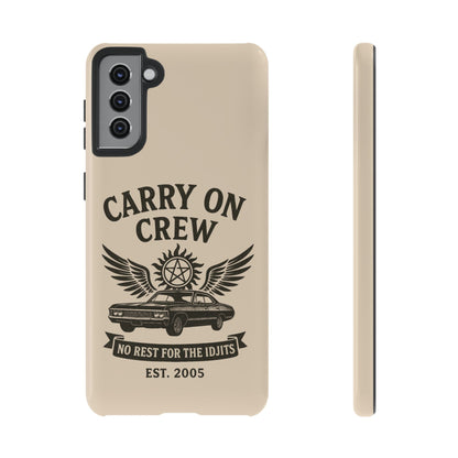 Carry On Crew Glossy Tough Phone Case - Supernatural Fan Design | Protective Cover