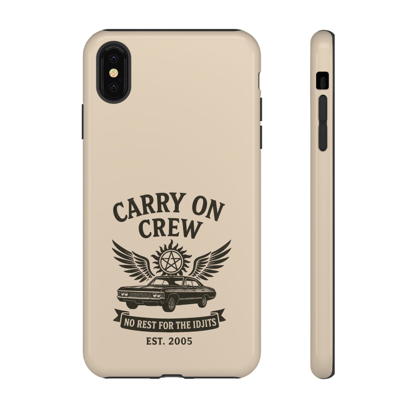Carry On Crew Glossy Tough Phone Case - Supernatural Fan Design | Protective Cover