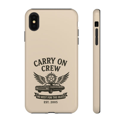 Carry On Crew Glossy Tough Phone Case - Supernatural Fan Design | Protective Cover