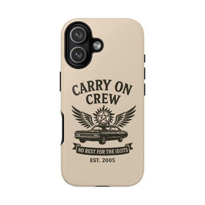 Carry On Crew Glossy Tough Phone Case - Supernatural Fan Design | Protective Cover