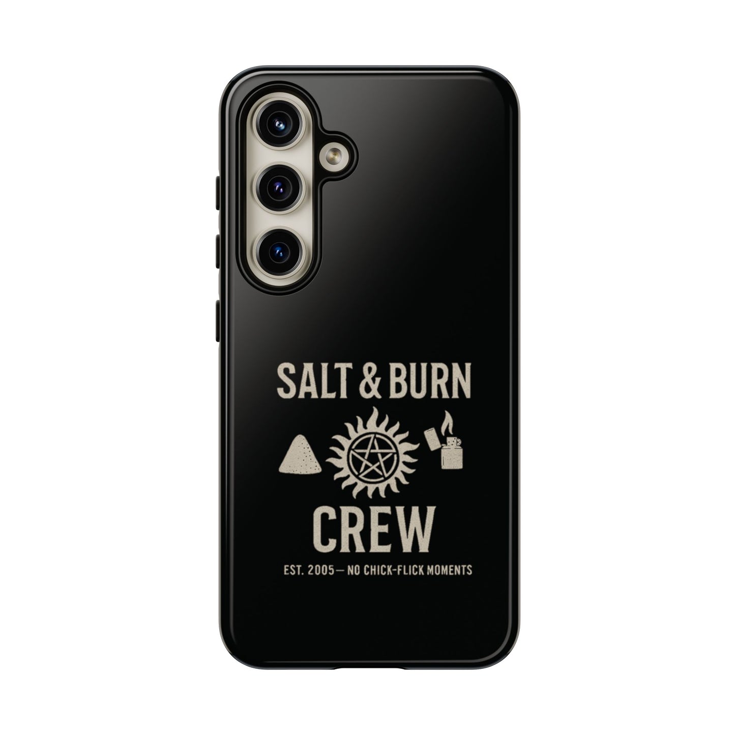 Salt & Burn Crew Tough Phone Case - Supernatural Fan Design | Dual-Layer Protective Cover | Anti-Possession Hunter Aesthetic Case
