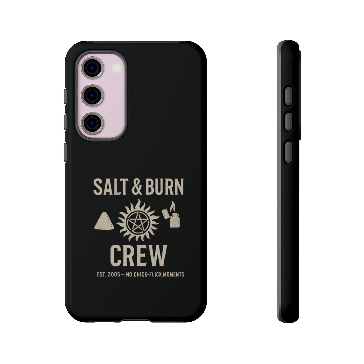 Salt & Burn Crew Tough Phone Case - Supernatural Fan Design | Dual-Layer Protective Cover | Anti-Possession Hunter Aesthetic Case