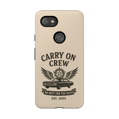 Carry On Crew Glossy Tough Phone Case - Supernatural Fan Design | Protective Cover