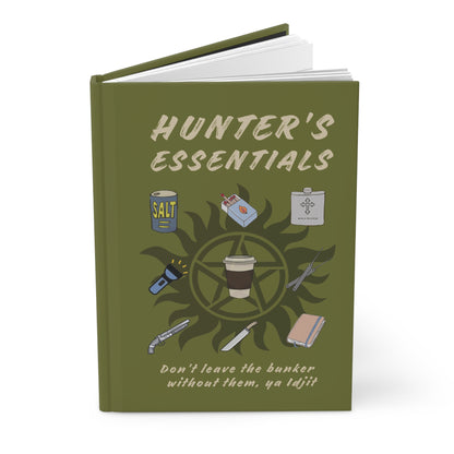 Hunter's Essentials Hardcover Journal (Olive Green) - Supernatural Fan Design | Notebook