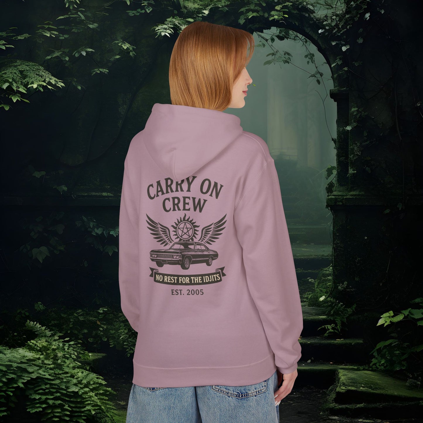 Carry On Crew Unisex Hoodie - Supernatural Fan Design | No Rest for the Idjits Grunge Pullover | Vintage Hoodie