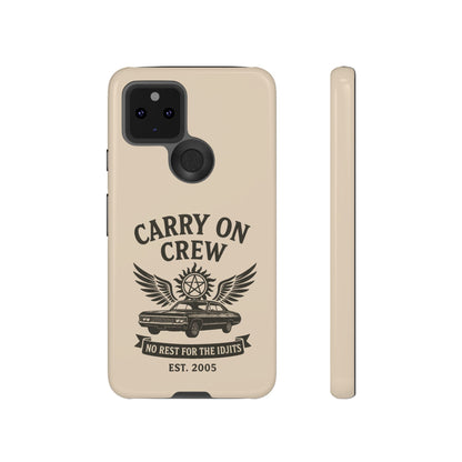 Carry On Crew Glossy Tough Phone Case - Supernatural Fan Design | Protective Cover