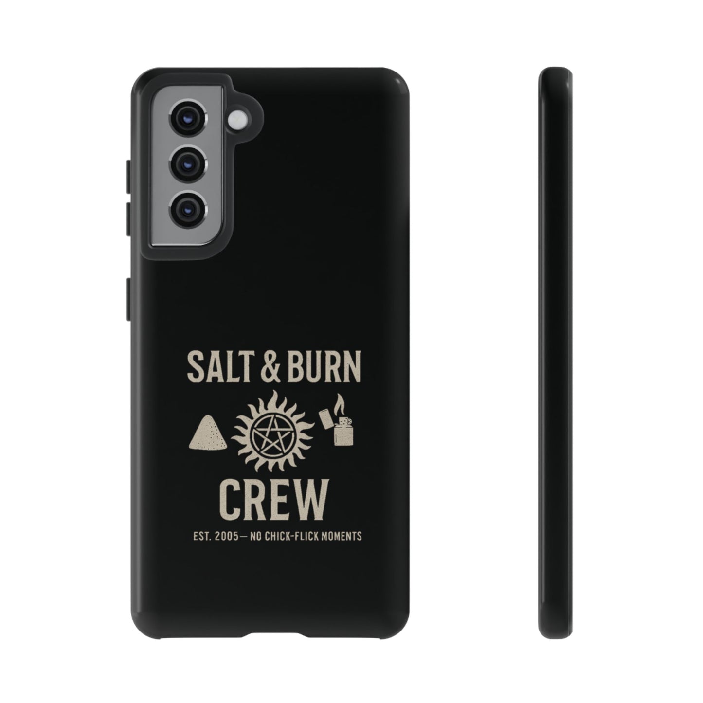 Salt & Burn Crew Tough Phone Case - Supernatural Fan Design | Dual-Layer Protective Cover | Anti-Possession Hunter Aesthetic Case