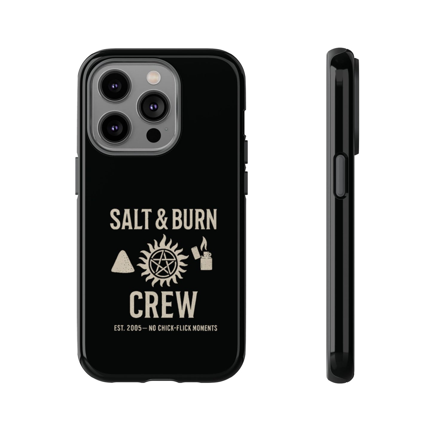 Salt & Burn Crew Tough Phone Case - Supernatural Fan Design | Dual-Layer Protective Cover | Anti-Possession Hunter Aesthetic Case