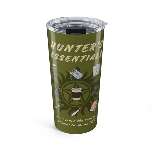 Hunter's Essentials 20oz Tumbler - Supernatural Fan Design | Stainless Steel Travel Cup | Hot & Cold Drinkware
