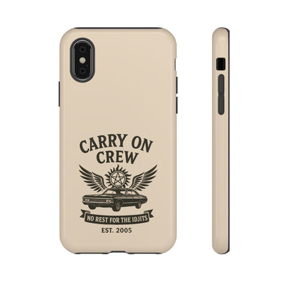 Carry On Crew Glossy Tough Phone Case - Supernatural Fan Design | Protective Cover