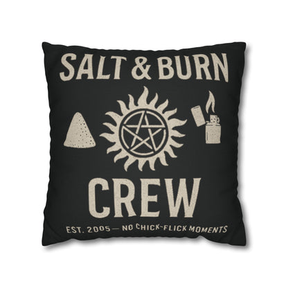 Salt & Burn Crew Throw Pillow Cover - Supernatural Fan Design | Home Decor | Grunge Gothic Cushion